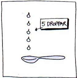 Fem droppar