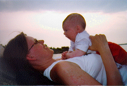 Gustav och Eva vid stranden