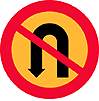 Förbud mot vändning på väg eller gata (U-sväng)